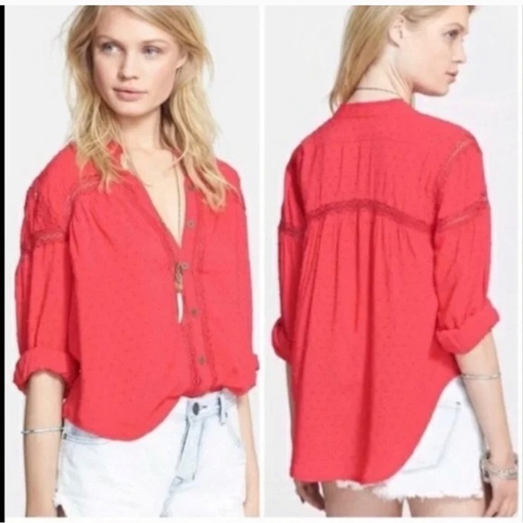 Free People Tops - Free People NWT every day every girl strawberry blouse